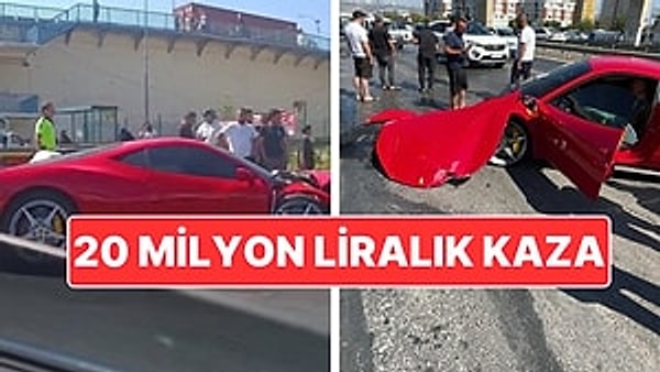 Araç Tamire Bırakılmış: Lüks Ferrari Marka Araç Kazaya Karıştı