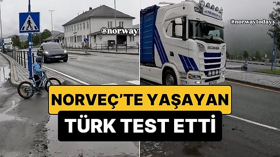 Norveç'te Yaşayan Bir Türk, En İşlek Caddedeki Yaya Geçidini Test Etti