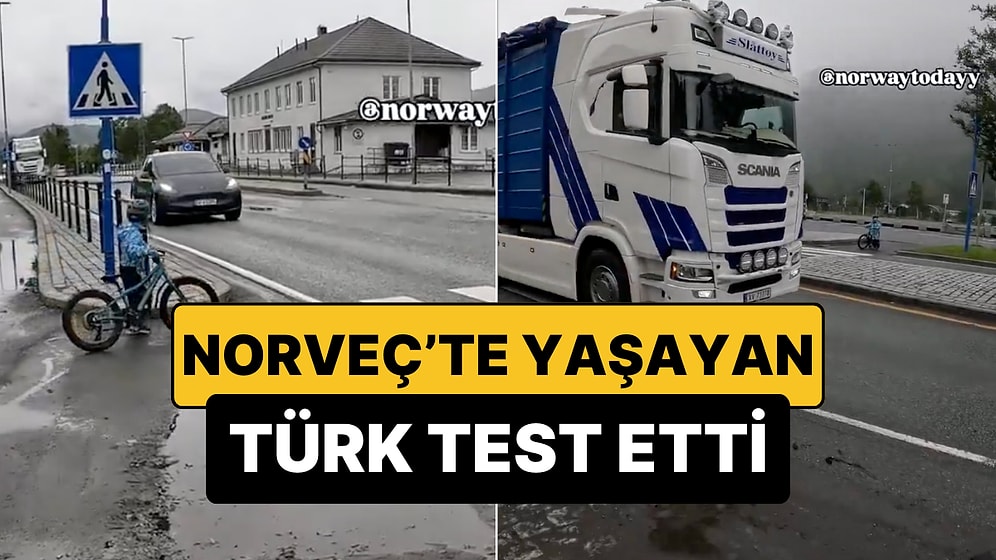 Norveç'te Yaşayan Bir Türk, En İşlek Caddedeki Yaya Geçidini Test Etti