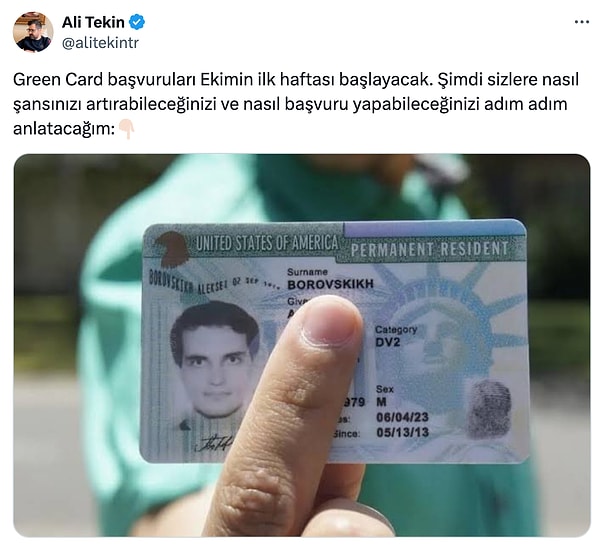 İşte hayalleri süsleyen Green Card için başvuru sürecinin tüm detayları...👇