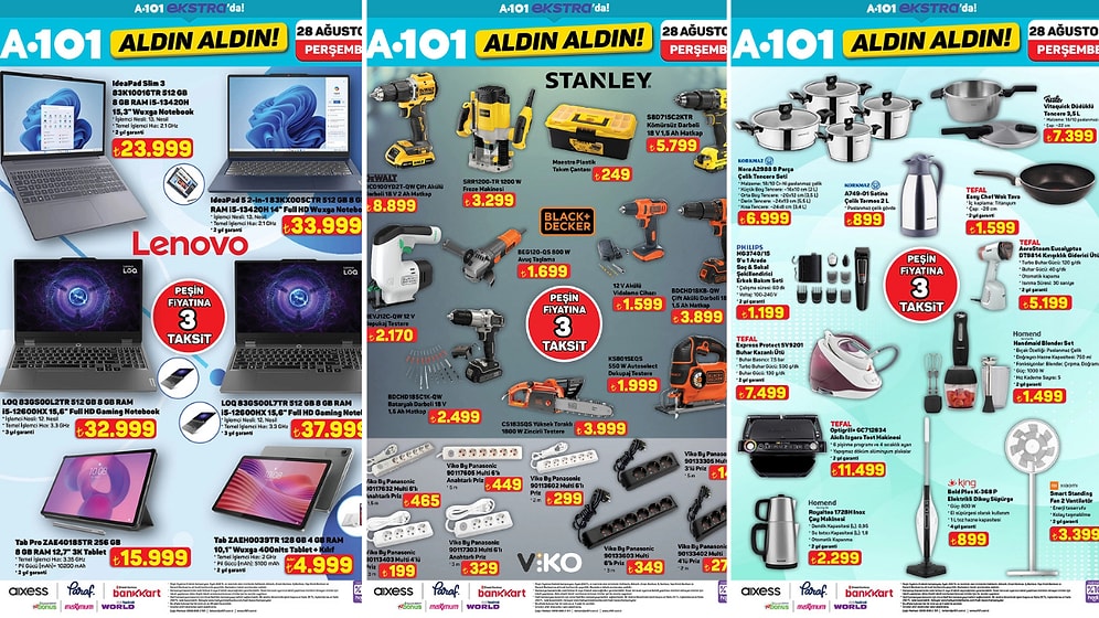 A101 28 Ağustos 2025 İnternete Özel Aldın Aldın Kataloğu