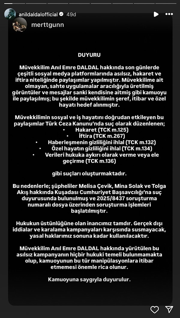 Ayrılık duyurusunun ardından herhangi bir paylaşımda bulunmayan ve sessizliğe gömülen Anıl Emre Daldal, geçtiğimiz dakikalarda beklenmedik bir hamlede bulundu.