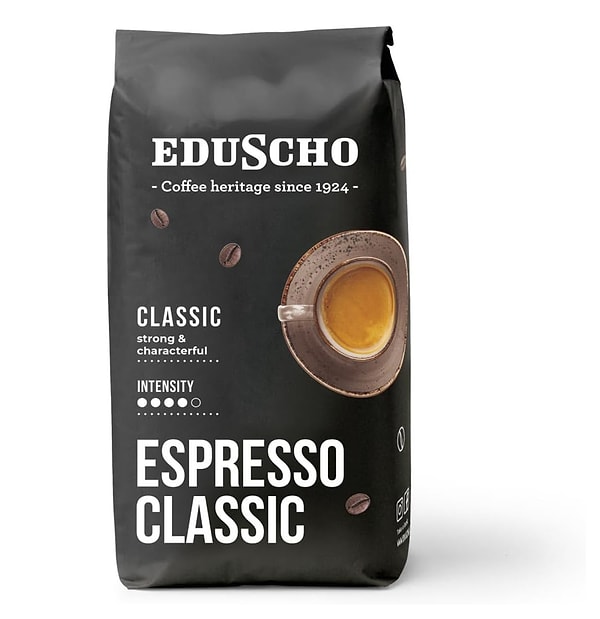 Kahve tutkunları için günün en keyifli anlarını taçlandıracak bir seçenek: Tchibo Eduscho Espresso Classic 1kg çekirdek kahve.