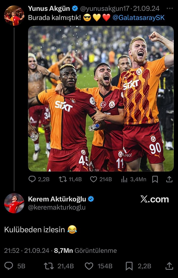 Kerem Aktürkoğlu Galatasaray’ı takipten çıkardı, tüm paylaşımlarını sildi!