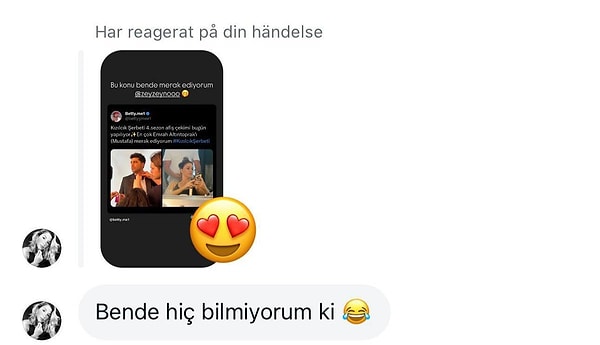 Kızılcık Şerbeti'nin afiş çekimlerinde yer alan Mustafa karakteri hakkında "En çok Emrah Altıntoprak'ı (Mustafa) merak ediyorum" yazan seyirciye cevap geldi.