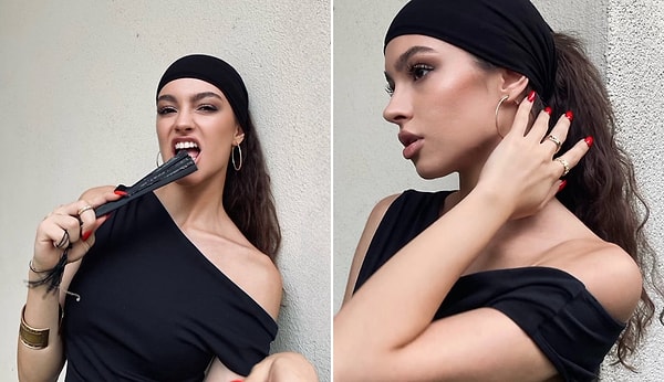 Geçtiğimiz saatlerde paylaştığı pozda başına taktığı siyah bandana ile siyah elbisesini kombinleyen, makyajını da kahve tonlarda tercih eden isim yine "yaş" tartışmalarını gündeme taşıdı.
