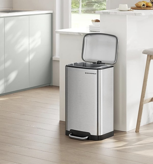 SONGMICS 30L Çelik Pedallı Çöp Kovası