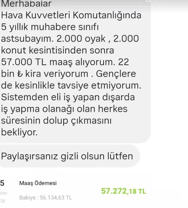 Hava Kuvvetleri: 57 bin TL