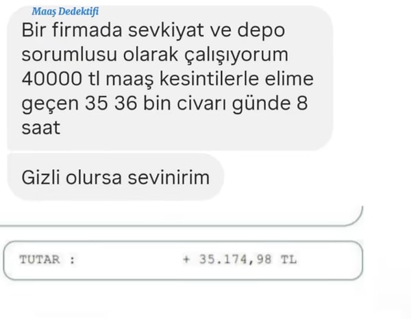 Sevkiyat ve Depo Sorumlusu: 35-36 bin TL