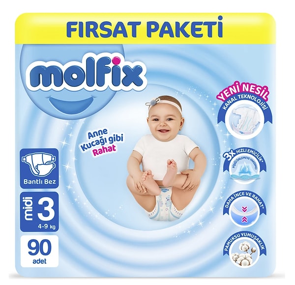 Seçili Molfix Bebek Bezi ve Islak Mendillerde 2.ürüne %50 indirim!