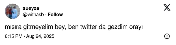 Öyle ki gitmesek bile Mısır'ı gezmiş kadar olduk.