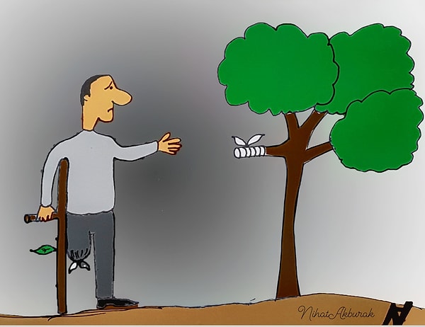 Karikatürlerinizde sembolizm ve metaforu (kadın sembolü, yara bandı, hayvanlar vb.) sıkça kullanıyorsunuz. Bir fikri sembolleştirme süreciniz nasıl işliyor? İzleyicinin bu sembolleri doğru anlaması sizin için ne kadar önemli?