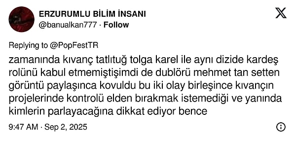 Tatlıtuğ’a dair “kontrolü elden bırakmak istemiyor” yorumları geldi.👇