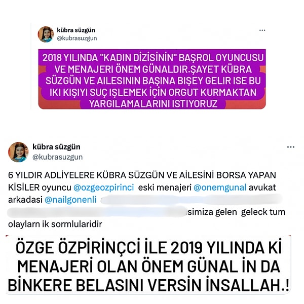Aile, haberlerin yayılmasının ardından "dolandırıcılık" iddiasının Özge Özpirinçci'ye değil, Çağla Şıkel'in eski sevgilisi avukat Nail Gönenli'ye olduğunu dile getirdi.