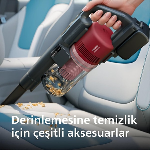 Uzun aralıklı aparatı ile koltuk altları ve ulaşılması zor alanlar için pratik kullanım imkanı sunuyor.