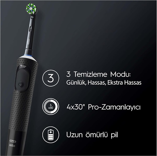 Oral-B Şarjlı/Elektrikli Diş Fırçası Vitality Pro 2'li Siyah ve Lila Avantaj Paketi