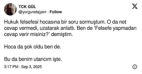 "Felsefe yapmadan cevap verir misiniz?"👇