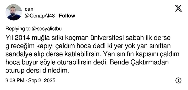 "Çaktırmadan oturup dersi dinledim..."👇