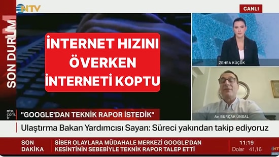 Bilişim Hukukçusu Burçak Ünsal, Türkiye'nin İnternet Hızını Överken İnterneti Koptu ve Yayından Düştü
