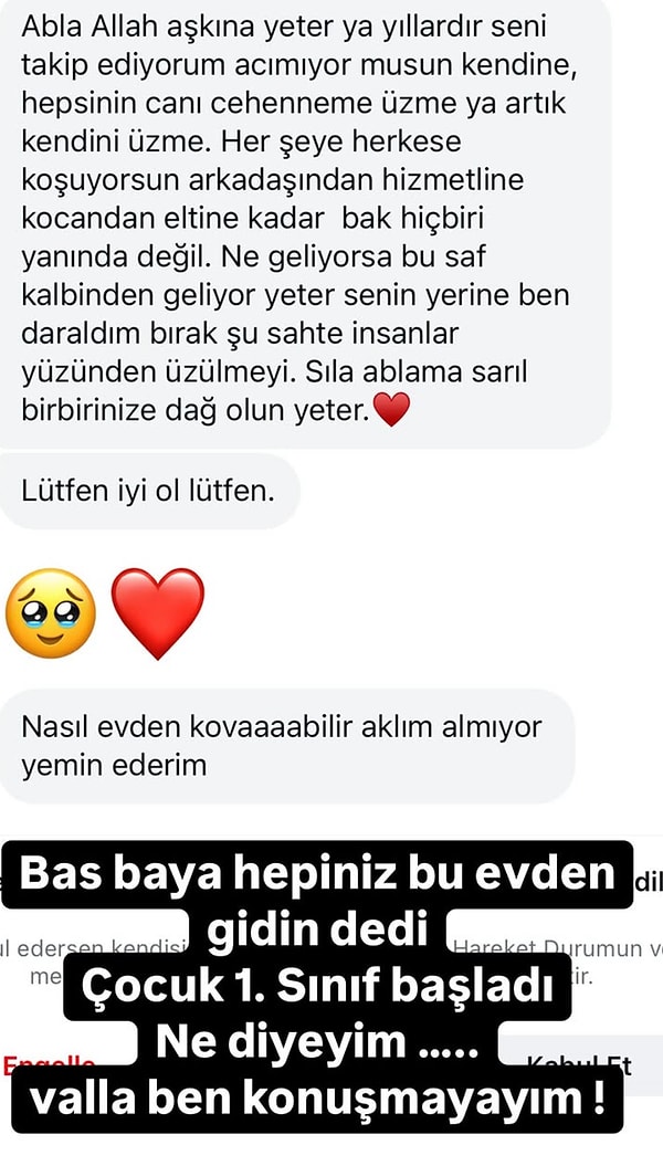 Eşinin kendisini evden kovduğunu ise bu paylaşımıyla dile getirdi.