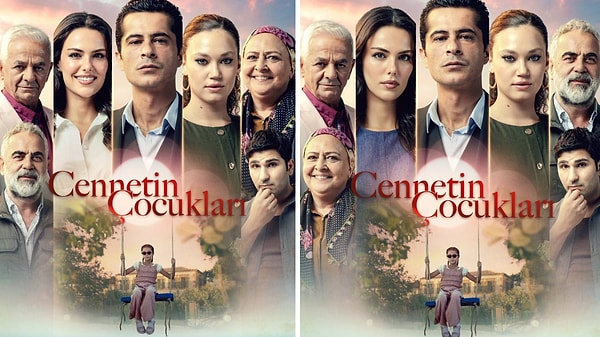 Revize edilerek yeniden yayınlanan Cennetin Çocukları dizisinin afişinde yalnızca Yurdaer Okur'un yeri değiştirildi.