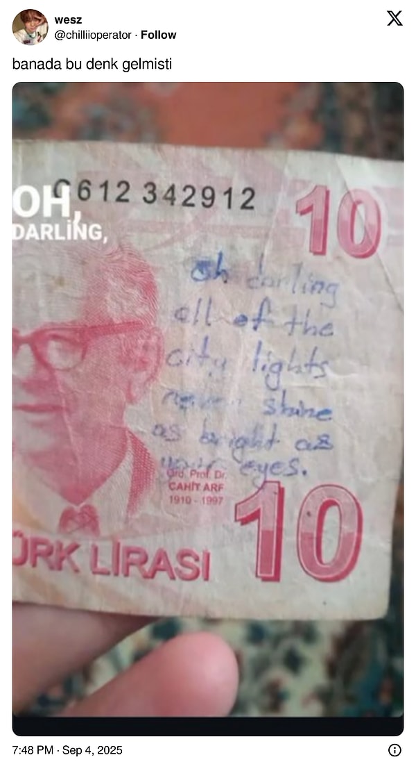 James Arthur'un "Car’s Outside" şarkısından sözler bile vardı banknotların üzerinde👇