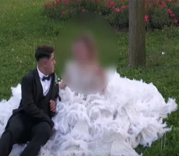 Gelinlik giydirilen 13 yaşındaki çocuğun o anları tepki topladı.