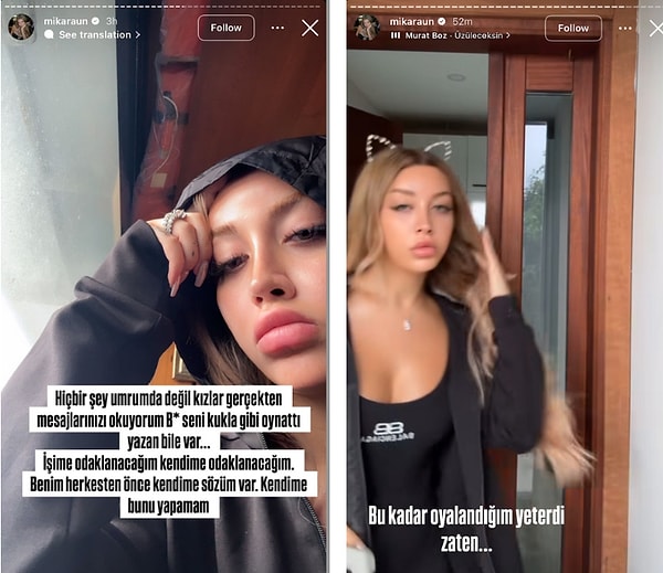 Mika Raun sevgilisi Batu ile kavgalarının her detayını sosyal medyadan paylaştı.