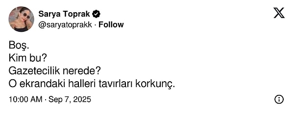 Ardından Fulya Öztürk'e tepkiler yükseldi.