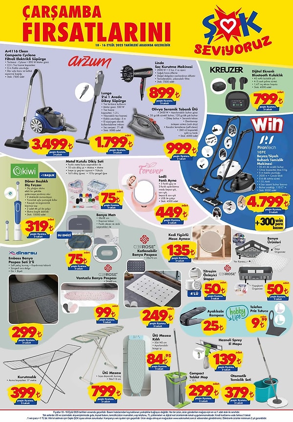 Arzum Clean Compacto Cyclone Filtreli Elektrikli Süpürge 3.499 TL