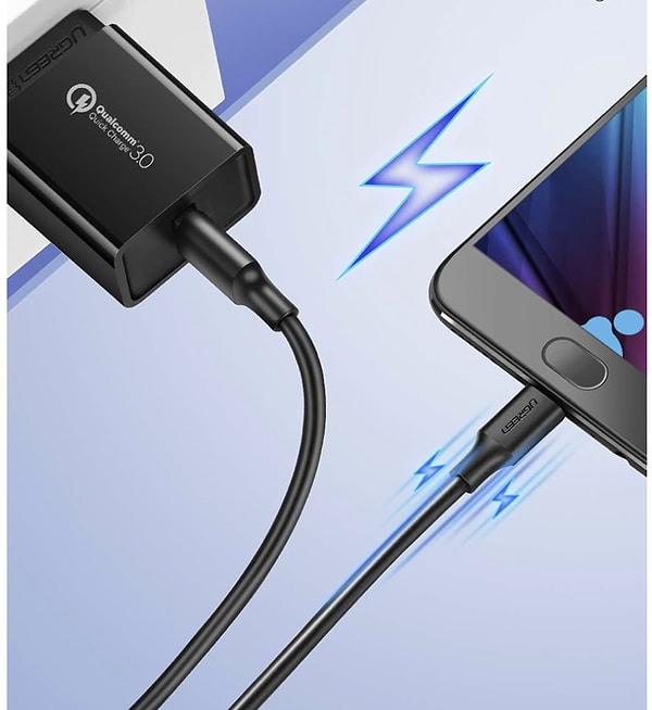 UGREEN 2.4 A USB-A & Micro-USB, Micro USB Data ve Şarj Kablosu