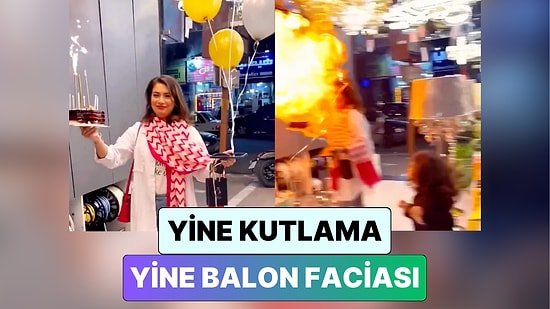 Doğum Gününde Elindeki Balonların Alev Almasıyla Facianın Eşiğinden Dönen Kadın Yüzünün Geldiği Hali Paylaştı