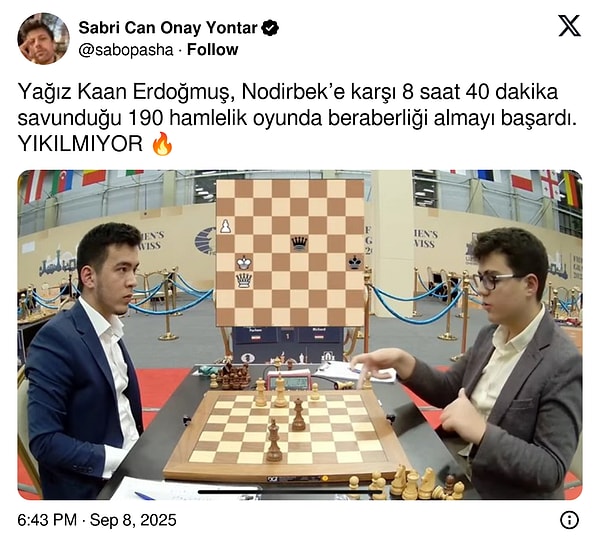 Geçtiğimiz saatlerde ise Nodirbek ile berabere kaldı. Maçın sonucu sosyal medyada da epey konuşuldu.