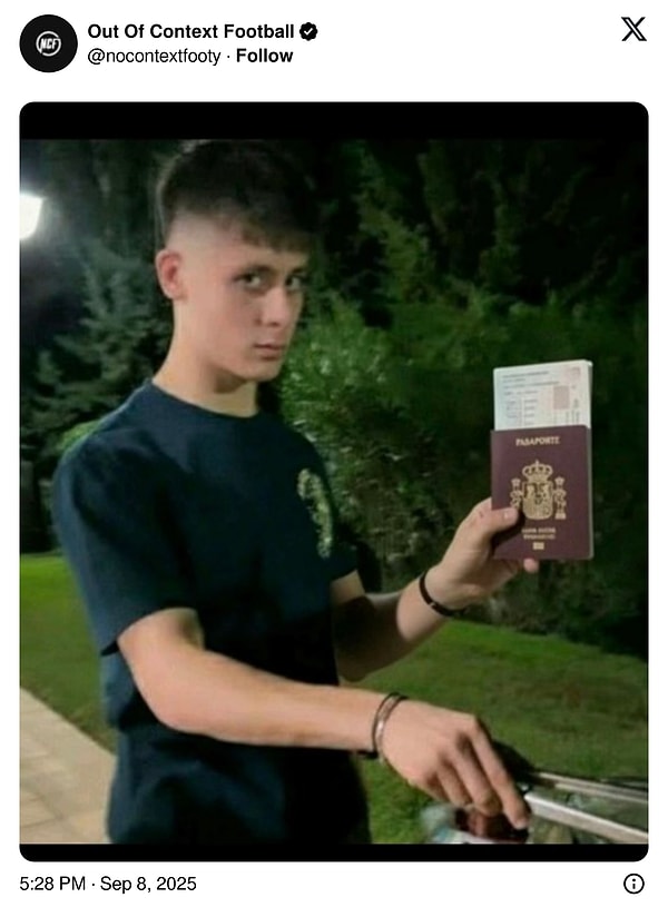 Bir futbol hesabı da bu görselle geldi.