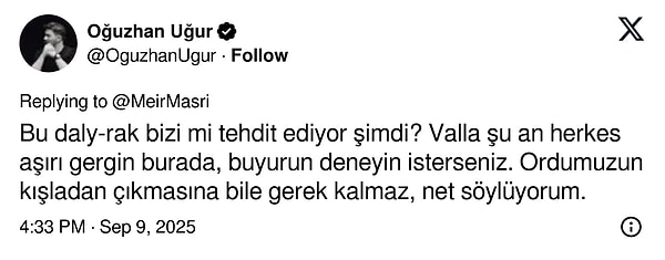 Tehdit mesajına sert tepkiler geldi.