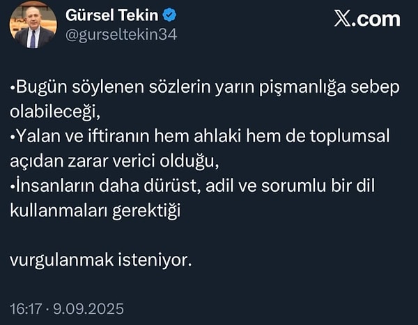 Bugün öğlen saatlerinde ise hesabından yapay zekaya "prompt" girildi.