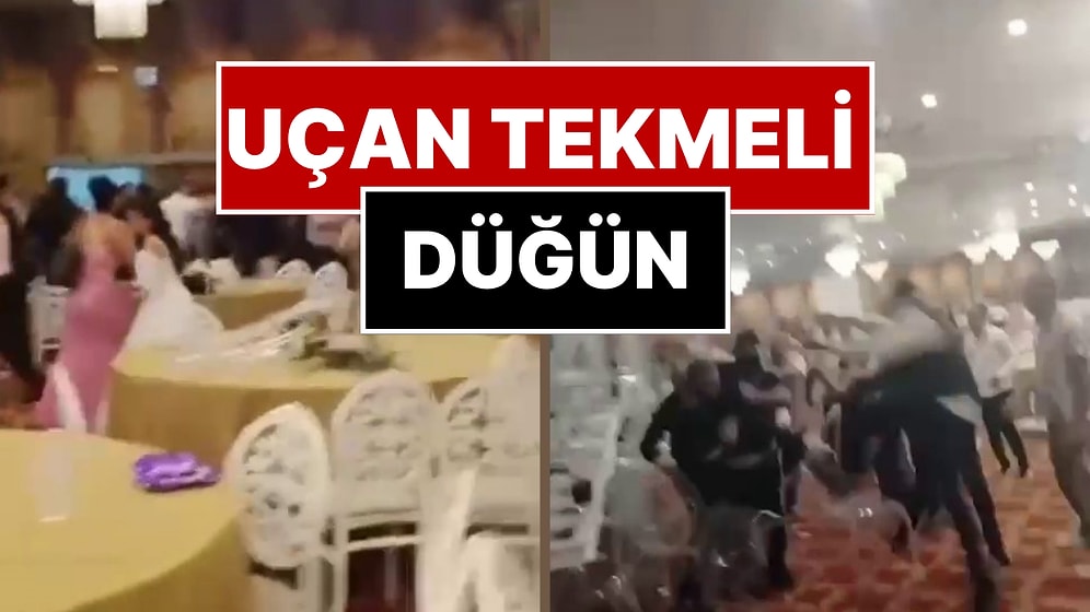 Düğünde Uçan Tekmeli Kavga! Gelin ve Damat Tarafı Birbirine Girdi