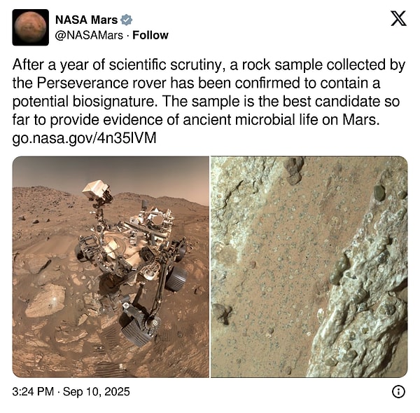 Müjdeli haber, NASA'nın X hesabından şu şekilde paylaşıldı;
