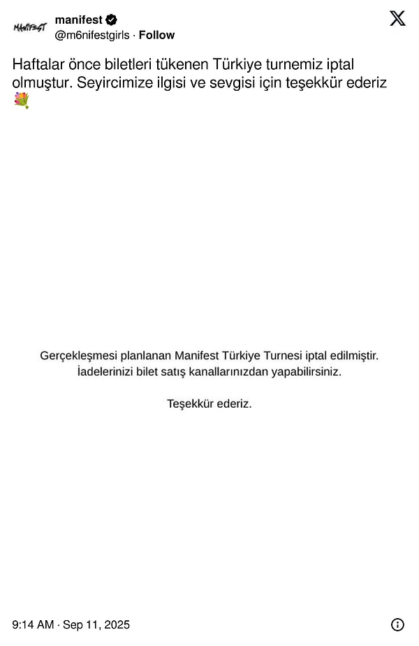 Konser iptalleri peş peşe gelmeye başladı. Önce Konya, sonra İzmir konserlerinin gerçekleşmeyeceği haberi verilmişti.