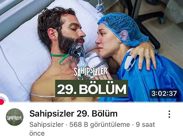 Televizyonda yayınlandıktan hemen sonra YouTube'a yüklenen Sahipsizler'in 29. bölümünün tam 3 saat olduğu fark edildi.