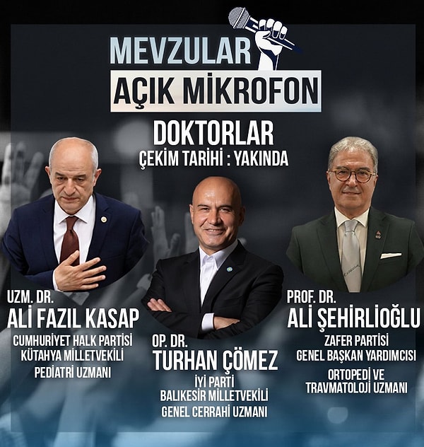 İkinci paylaşımda ise konuklarının doktorlardan oluştuğunu duyurdu.