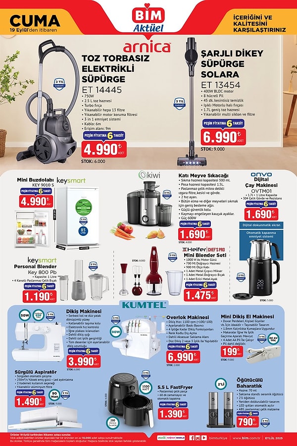 Arnica Toz Torbasız Elektrikli Süpürge 4.990 TL