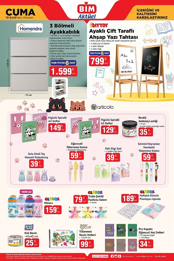 3 Bölmeli Ayakkabılık 1.599 TL