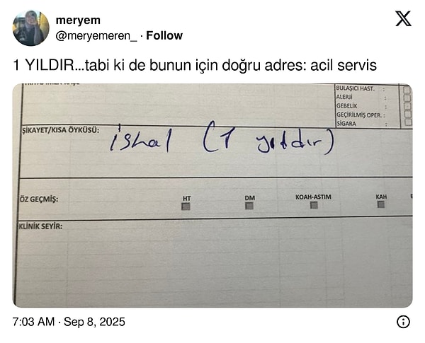 Çok da acil değilmiş.