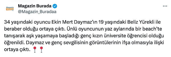 Magazin Burada'nın iddasını şöyle bırakalım:
