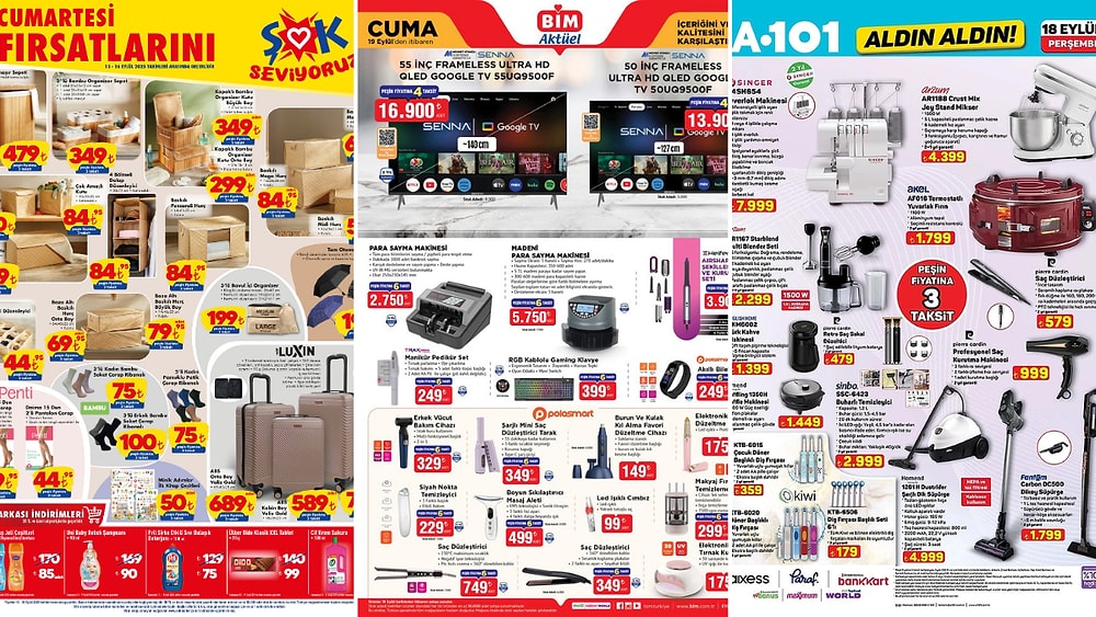 İndirim Günleri Başlıyor! 13 - 19 Eylül Haftasında A101 ve BİM Aktüel Ürünler Listesinde Ne Var?