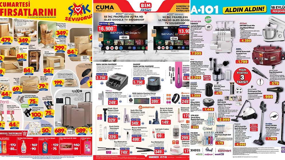 İndirim Günleri Başlıyor! 13 - 19 Eylül Haftasında A101 ve BİM Aktüel Ürünler Listesinde Ne Var?