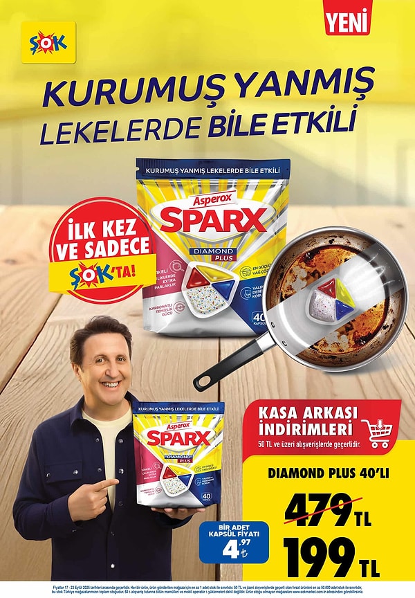 50 TL ve üzeri alışverişlerde geçerli Asperox Sparx 40'lı 199 TL