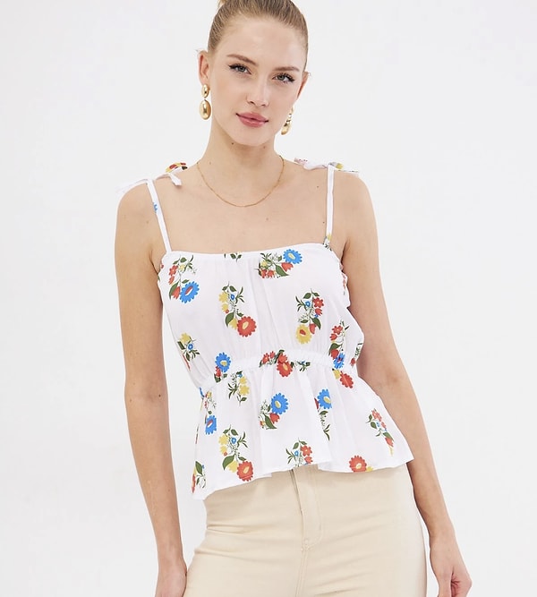 Straplez Crop Bluz
