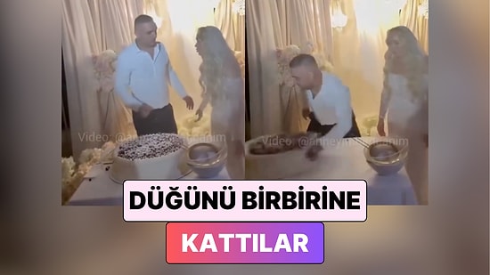 Pasta Kesme Töreni Sırasında Anlaşmazlık Yaşayan Çift Düğünü Birbirine Kattı